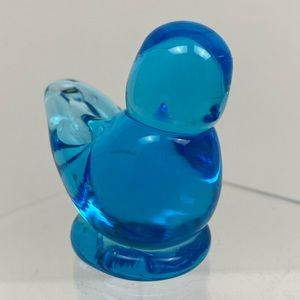 VINTAGE BLUE BIRD OF HAPPINESS RON RAY HAND MADE ART GLASS BLOWN singed 1992